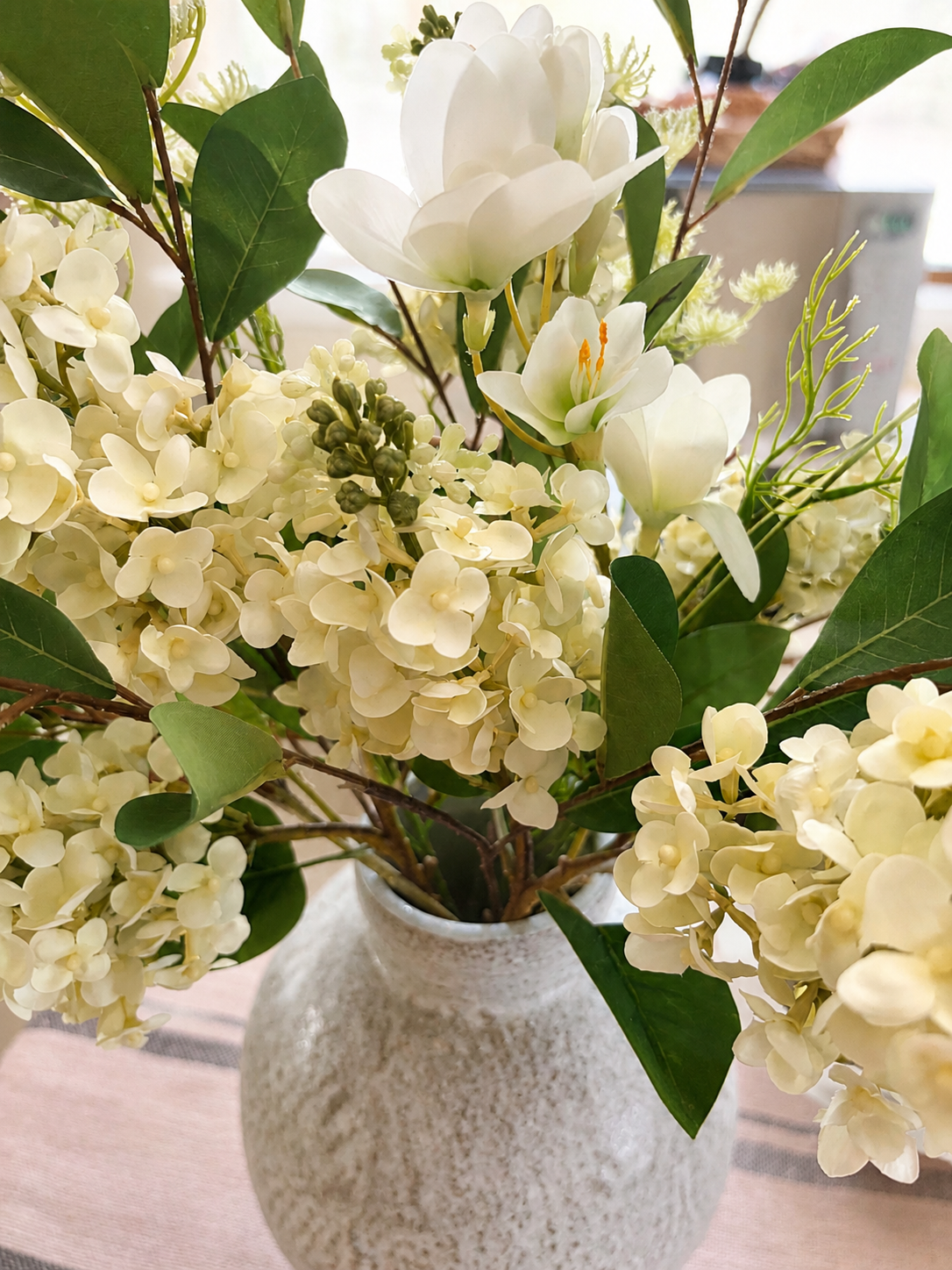 Gathered Ivory Lilac Arrangement