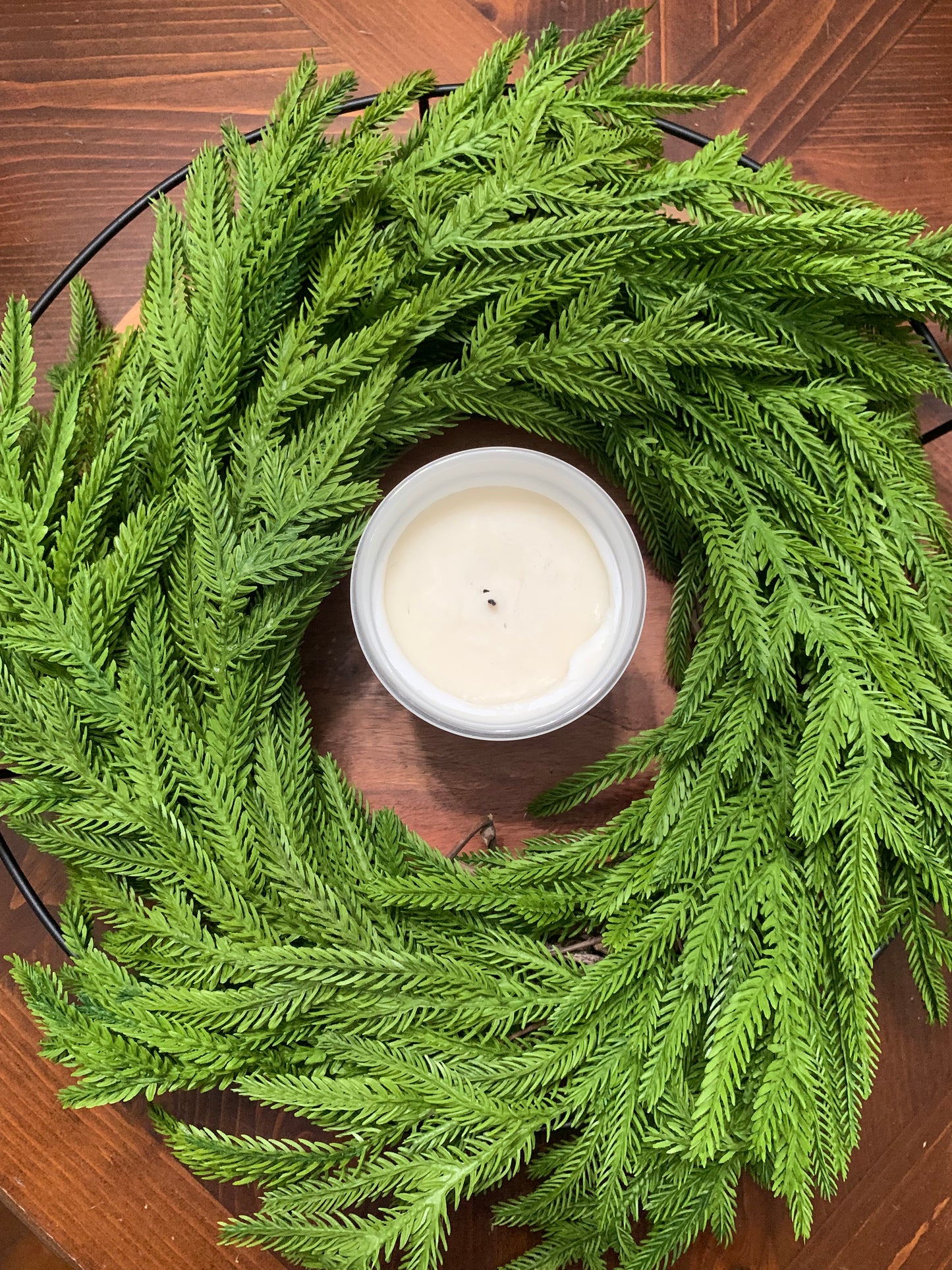 Pine and Red Berry Candle Ring