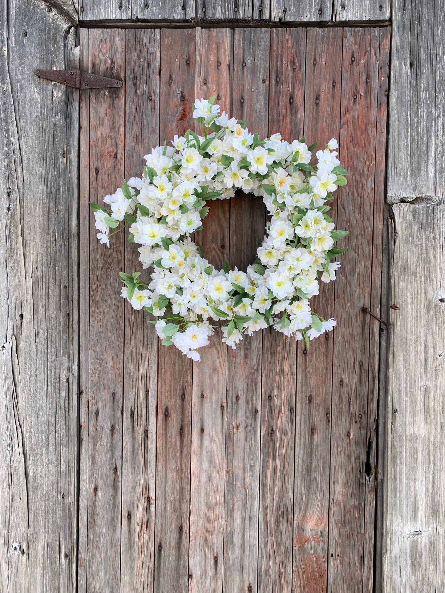 White Cherry Blossom Wreath