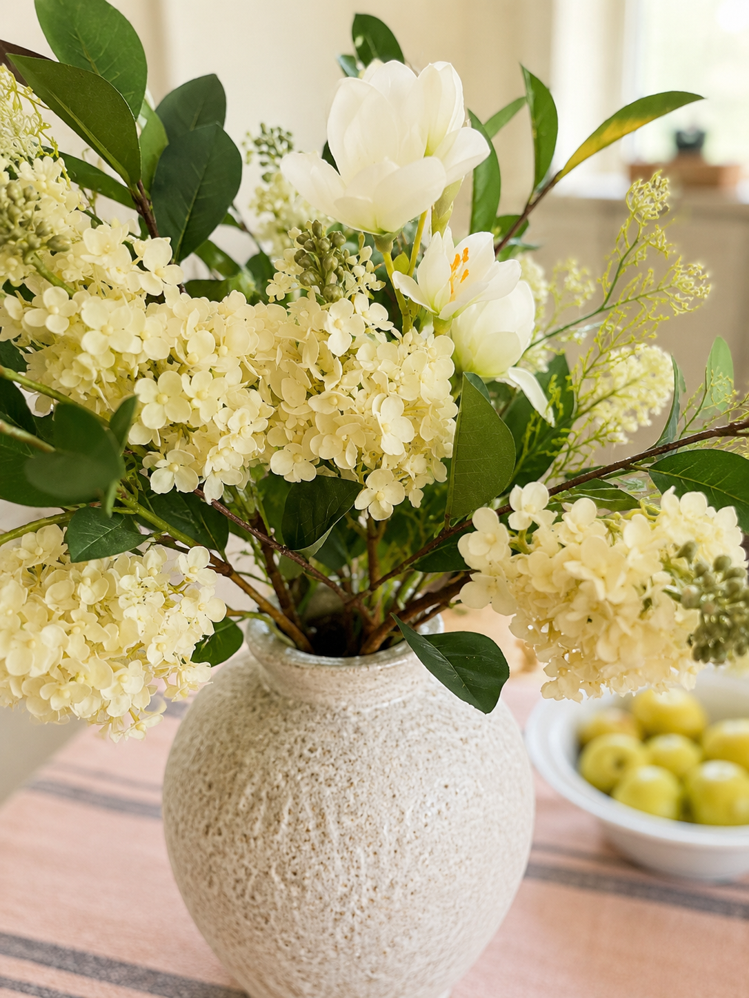 Gathered Ivory Lilac Arrangement