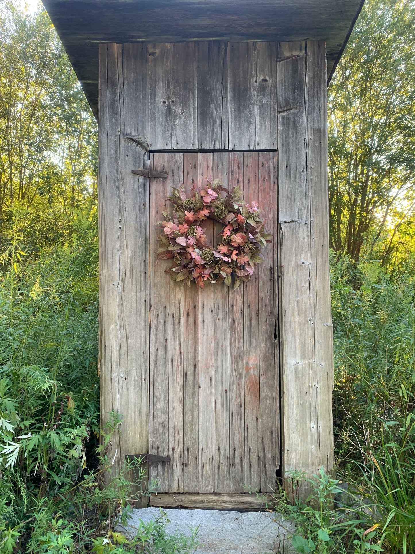 Croton and Oak Leaf Wreath
