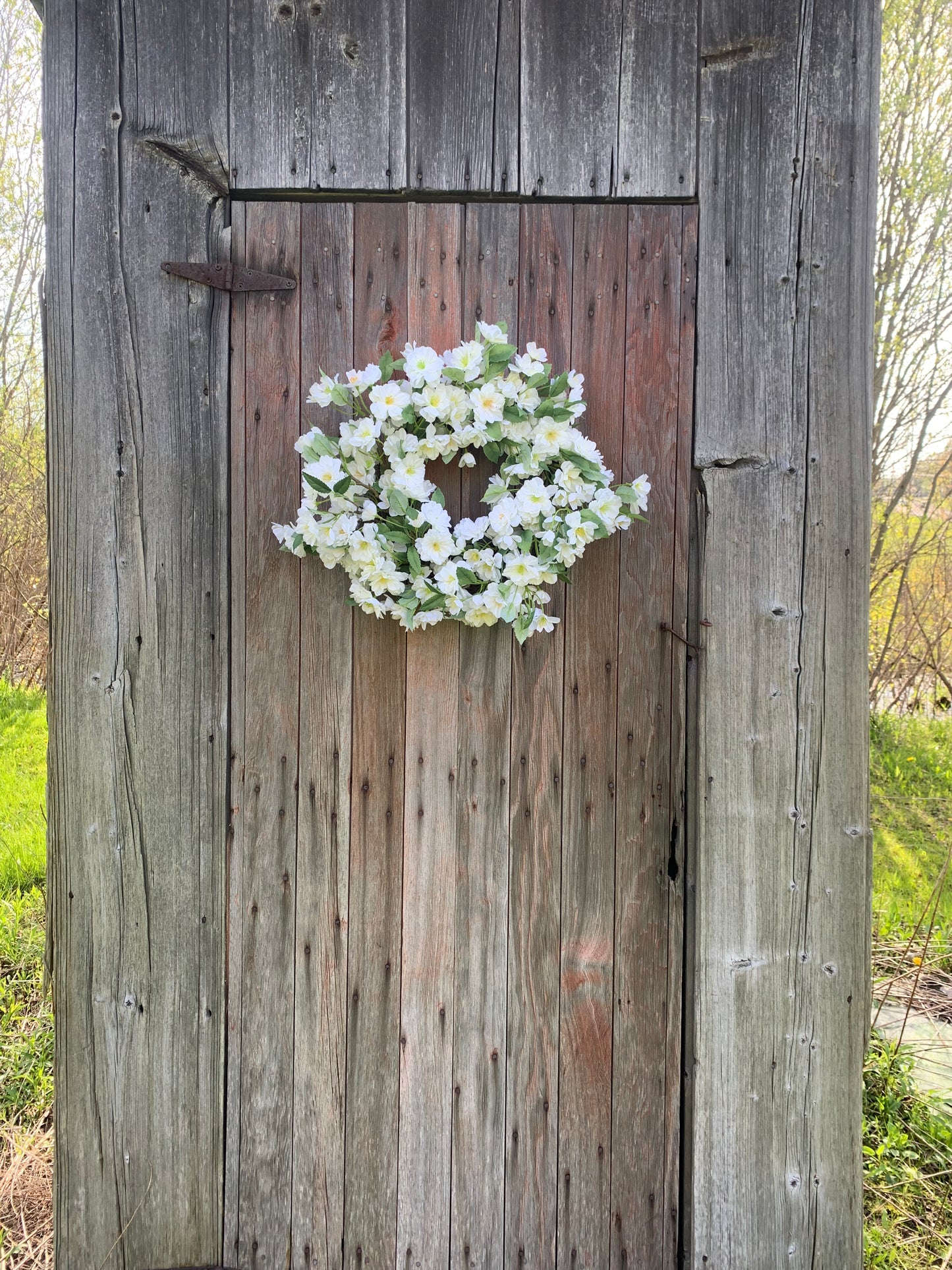 White Cherry Blossom Wreath