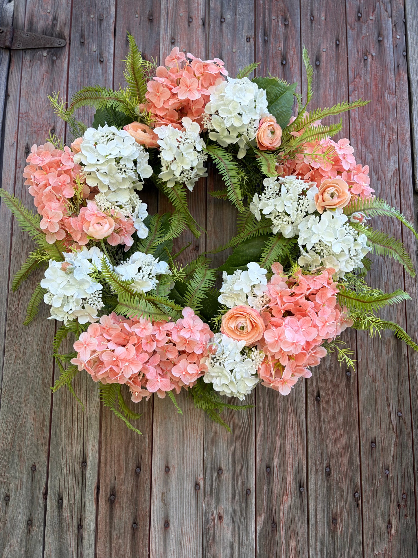 Peach Garden Hydrangea Wreath
