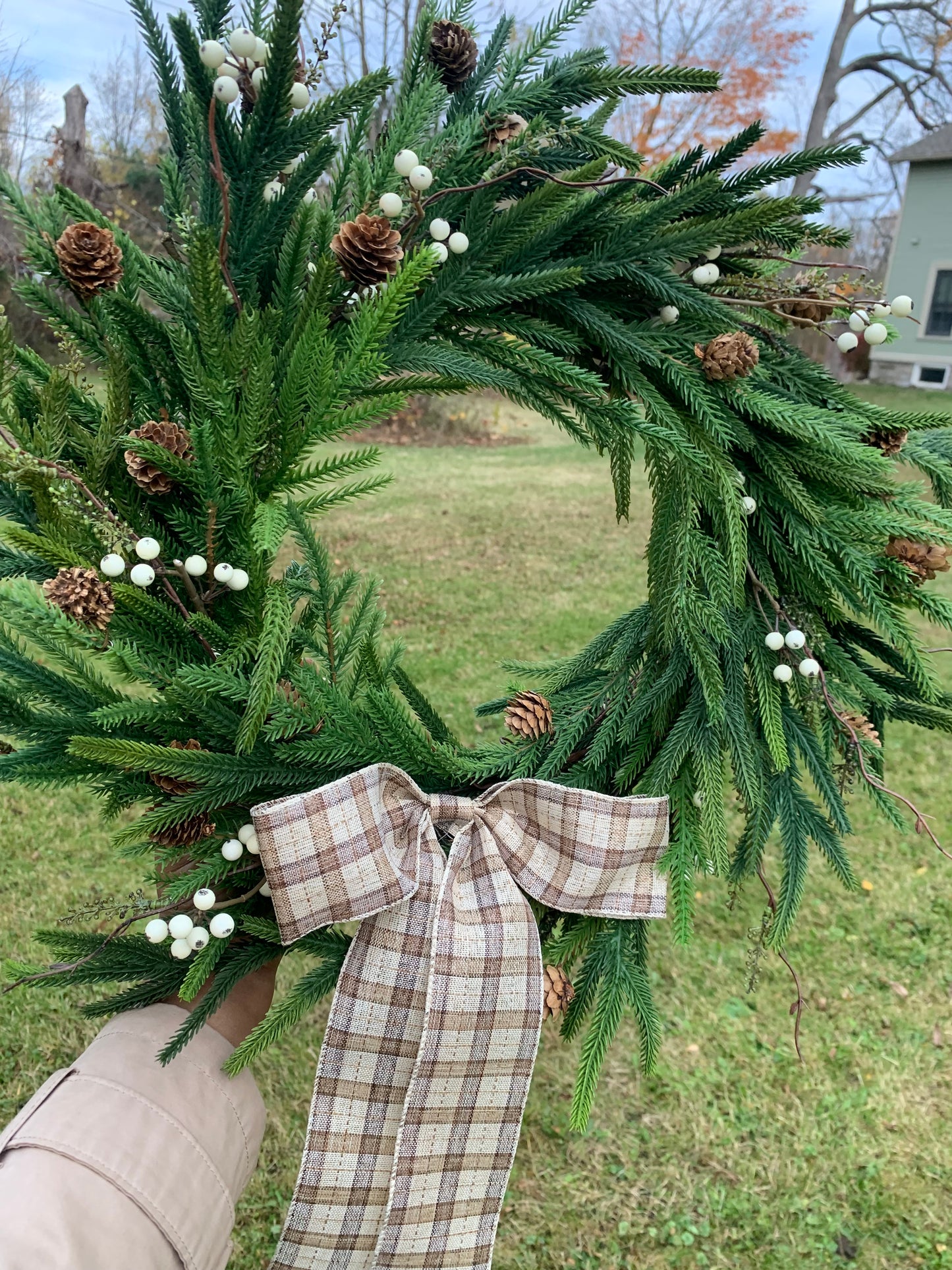 Rustic Norfolk Pine Winter Wreath