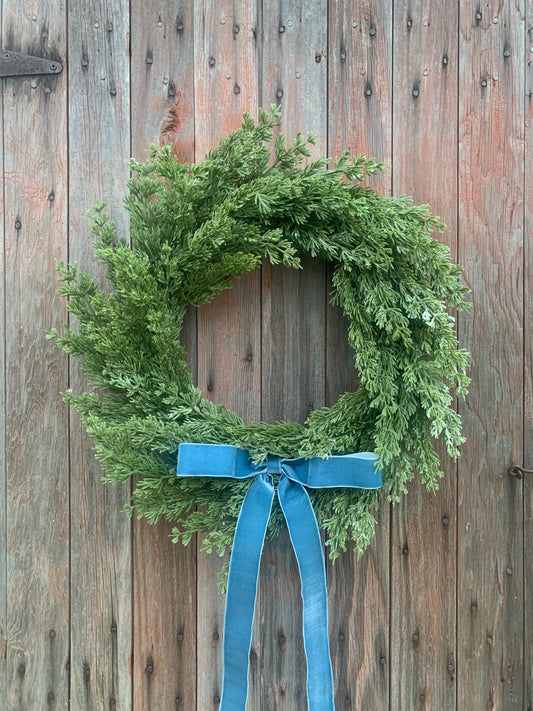 Simply Iced Cedar Winter Wreath