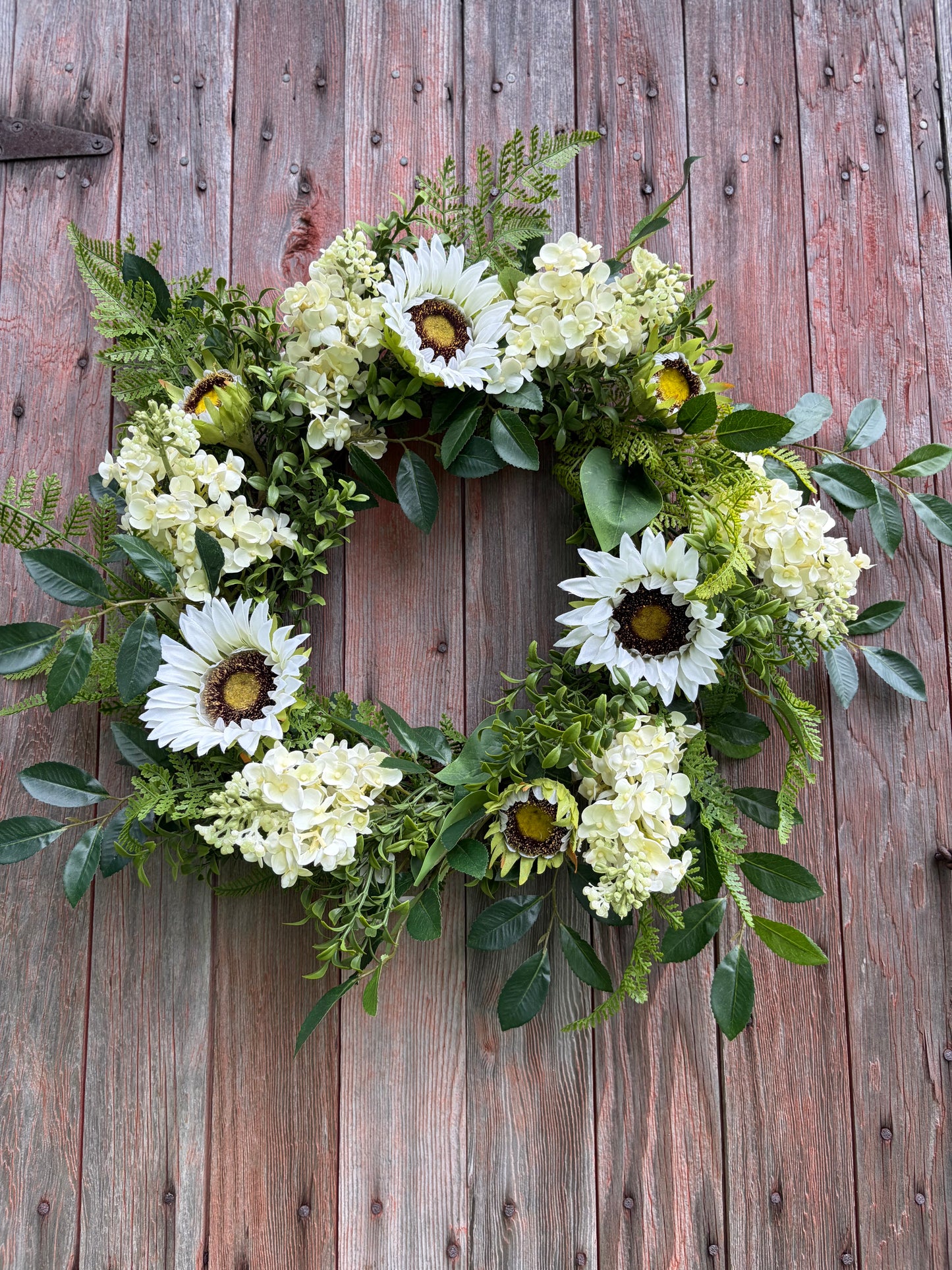 White Sunflower Market Wreath