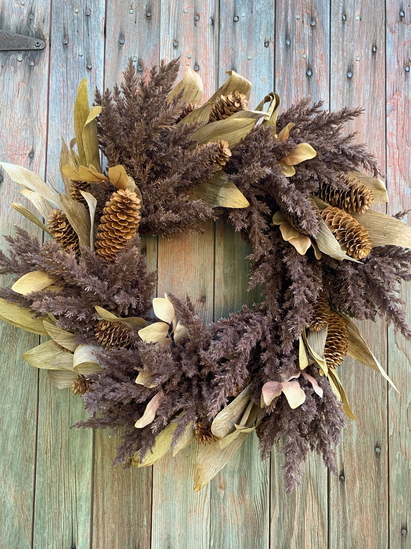 Pine Cone and Pampas Grass Wreath