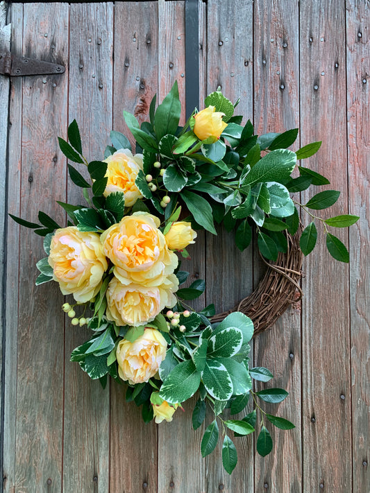 Yellow Peony Wreath