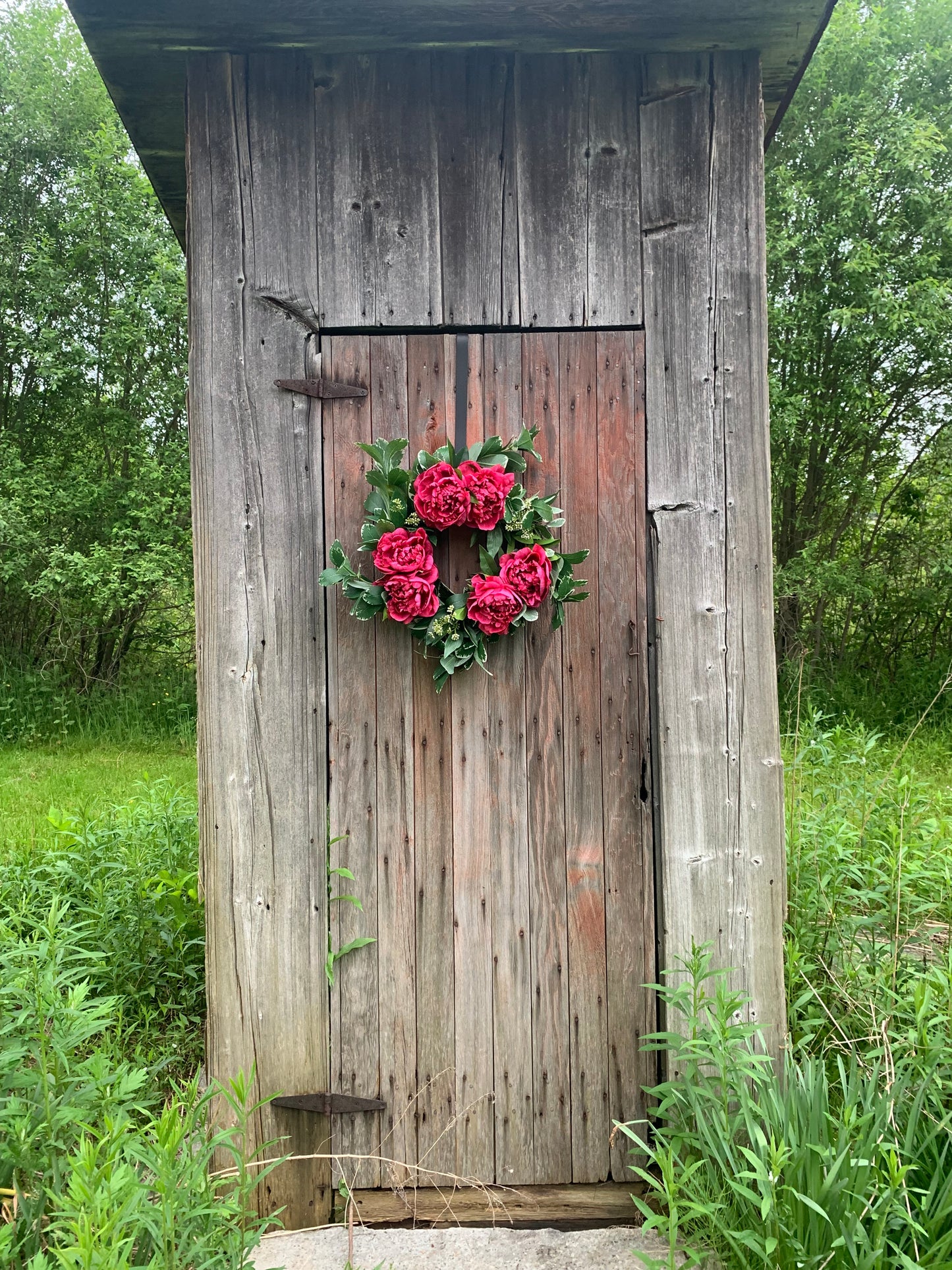 Fuchsia Peony Wreath