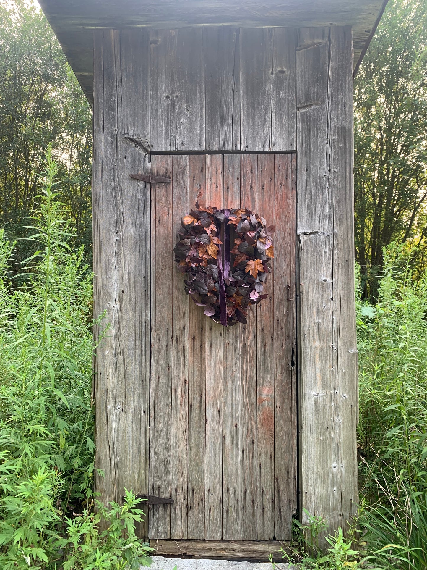 Black Plum and Maple Leaf Wreath