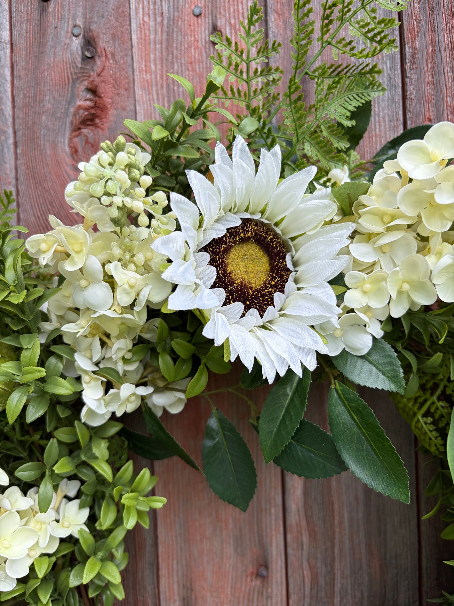 White Sunflower Market Wreath