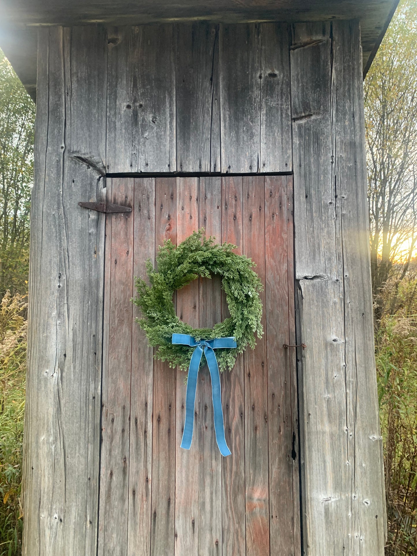Simply Iced Cedar Winter Wreath
