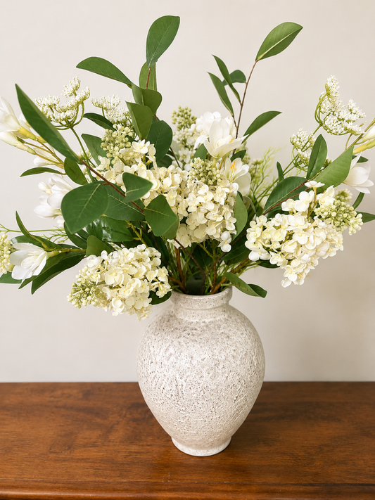 Gathered Ivory Lilac Arrangement