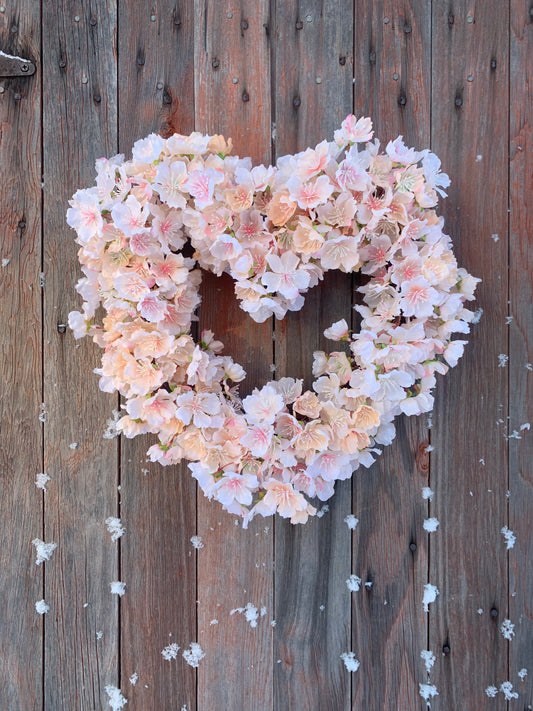 Blushing Peach Orchard Blossom Wreath