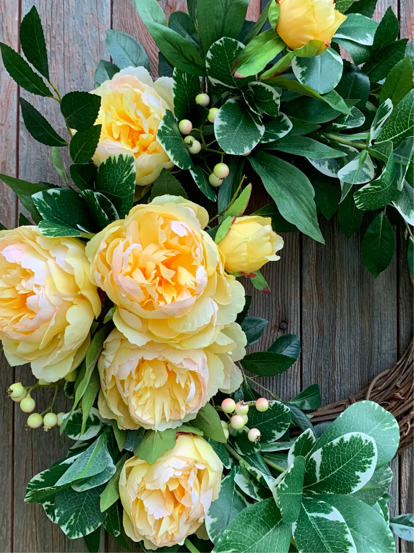 Yellow Peony Wreath