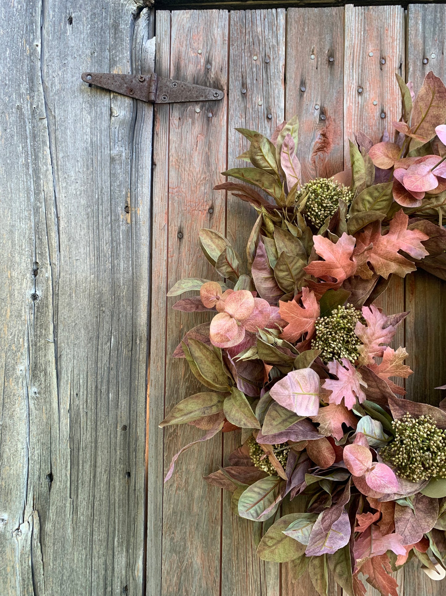 Croton and Oak Leaf Wreath
