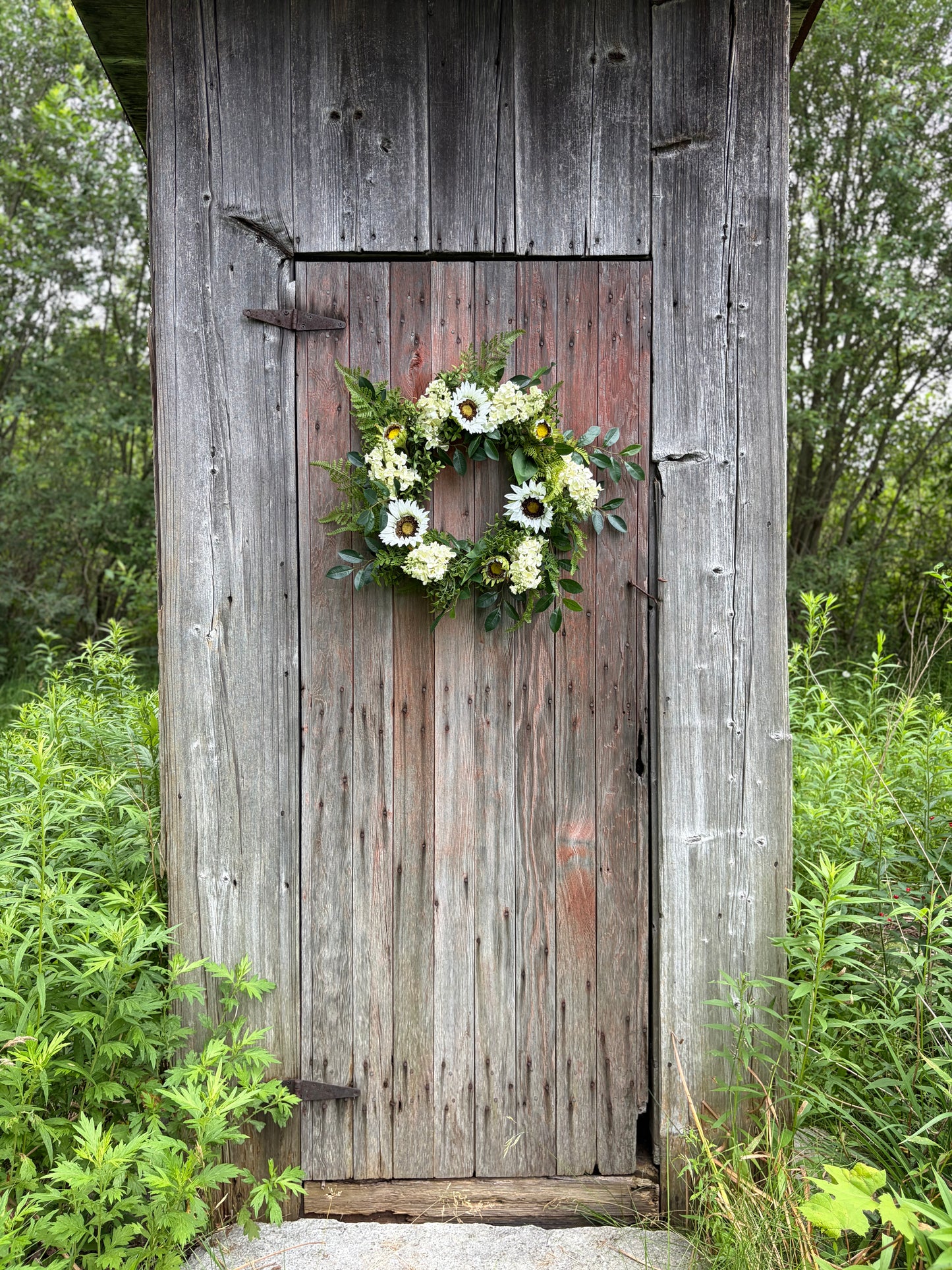 White Sunflower Market Wreath