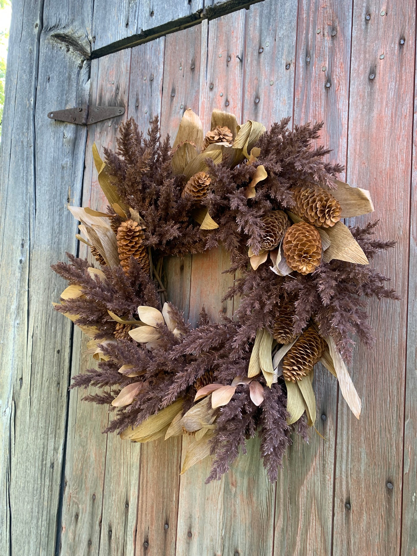 Pine Cone and Pampas Grass Wreath