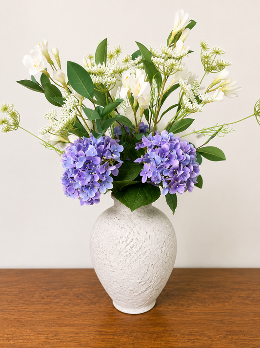 Faux Floral Lavender Hydrangea Arrangement