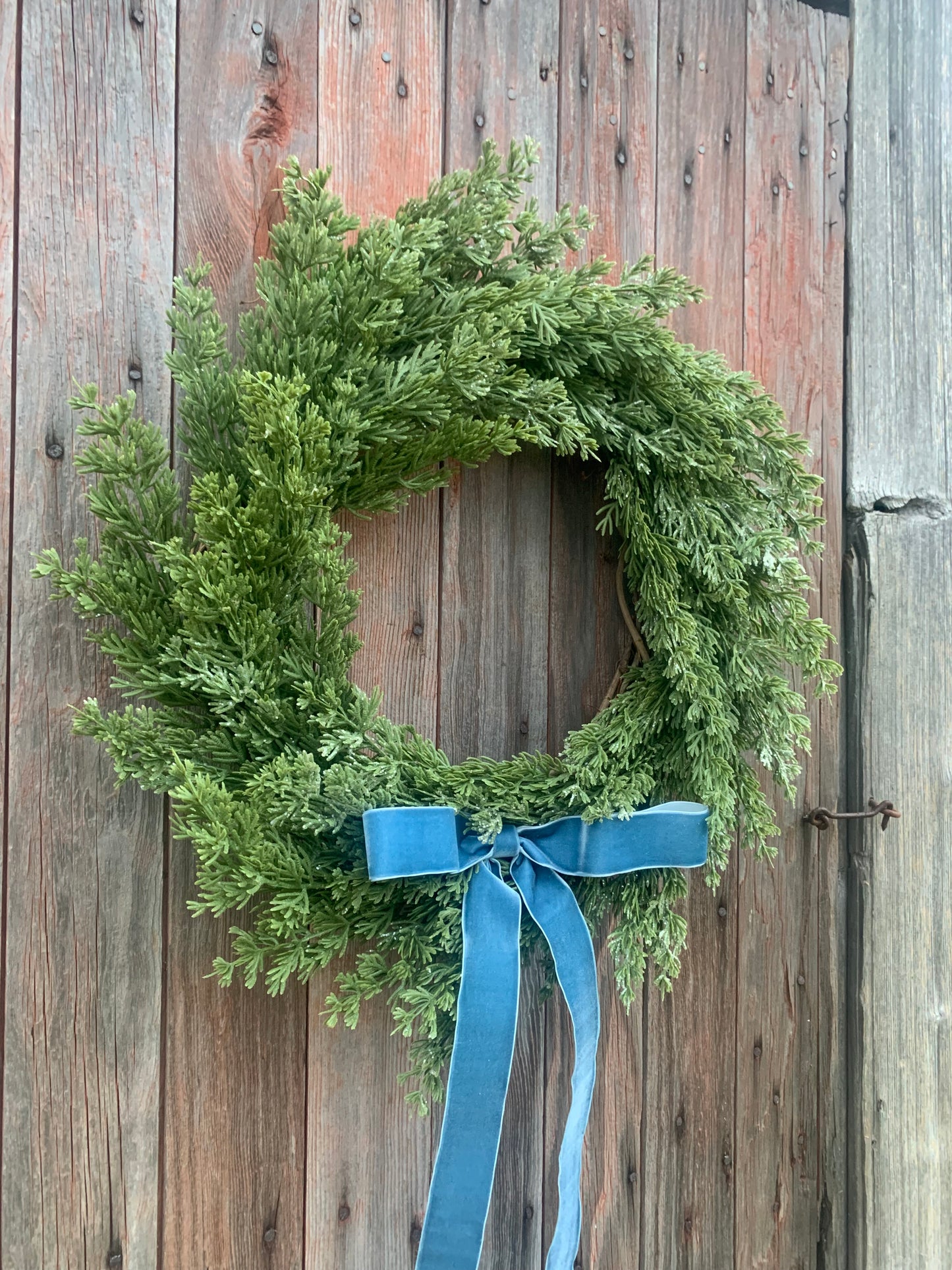 Simply Iced Cedar Winter Wreath