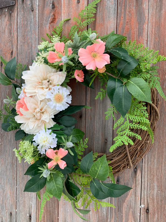 Spring Meadow Dahlia Wreath