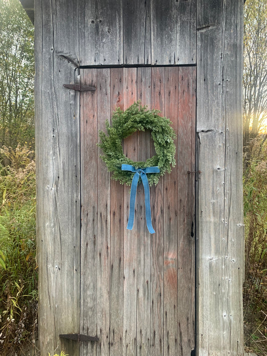 Simply Iced Cedar Winter Wreath