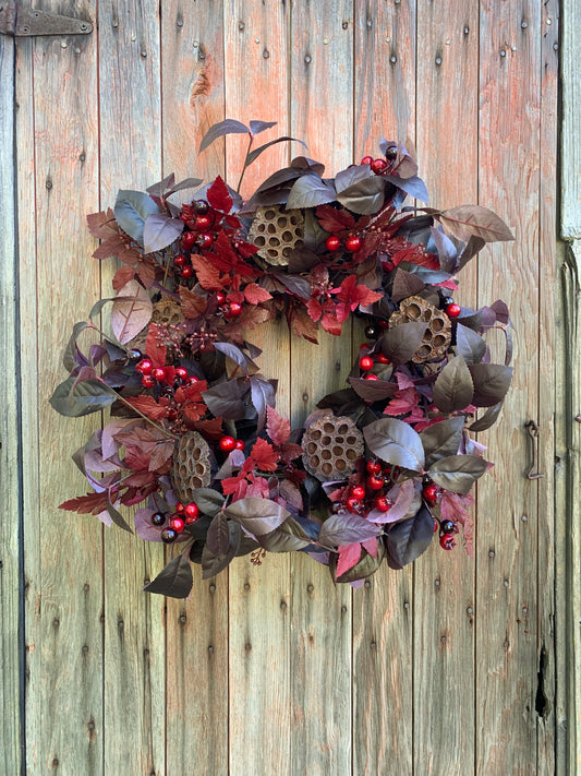 Black Plum and Cimicifuga Leaf Wreath
