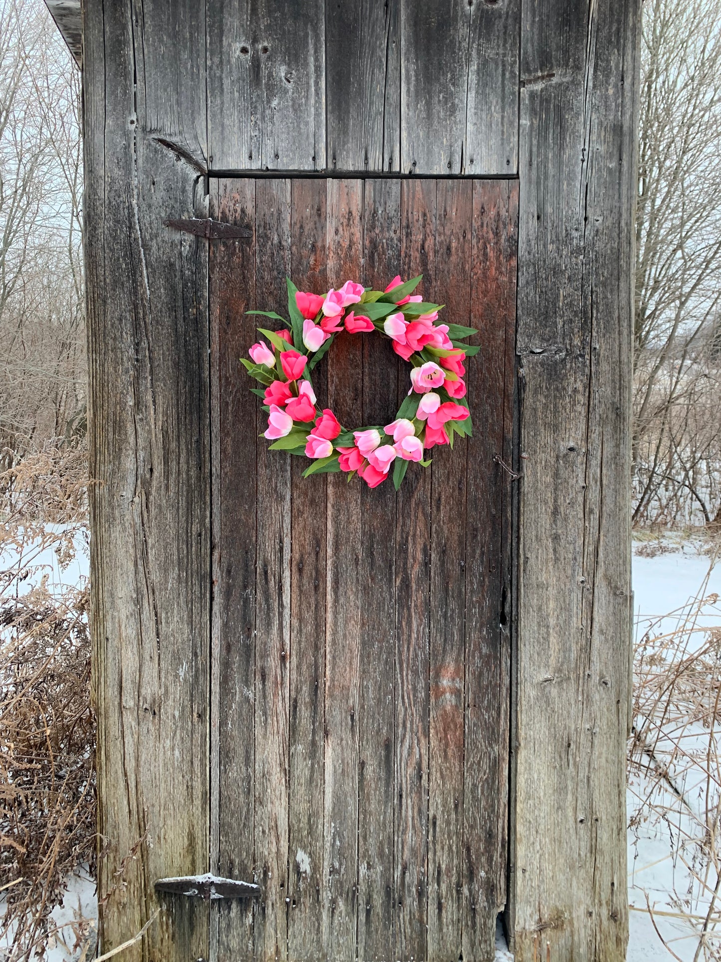 Pink Tulip Wreath