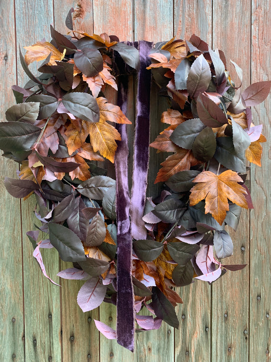 Black Plum and Maple Leaf Wreath
