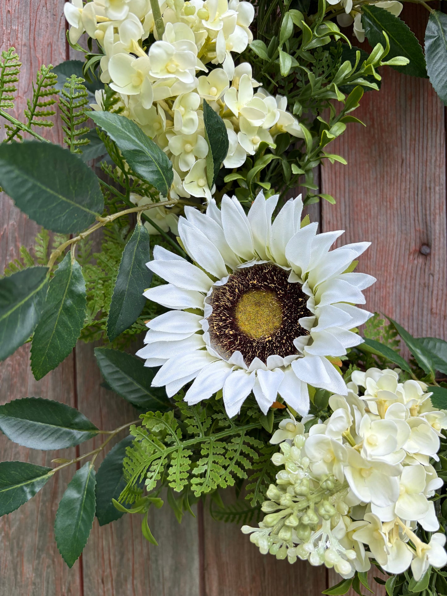 White Sunflower Market Wreath