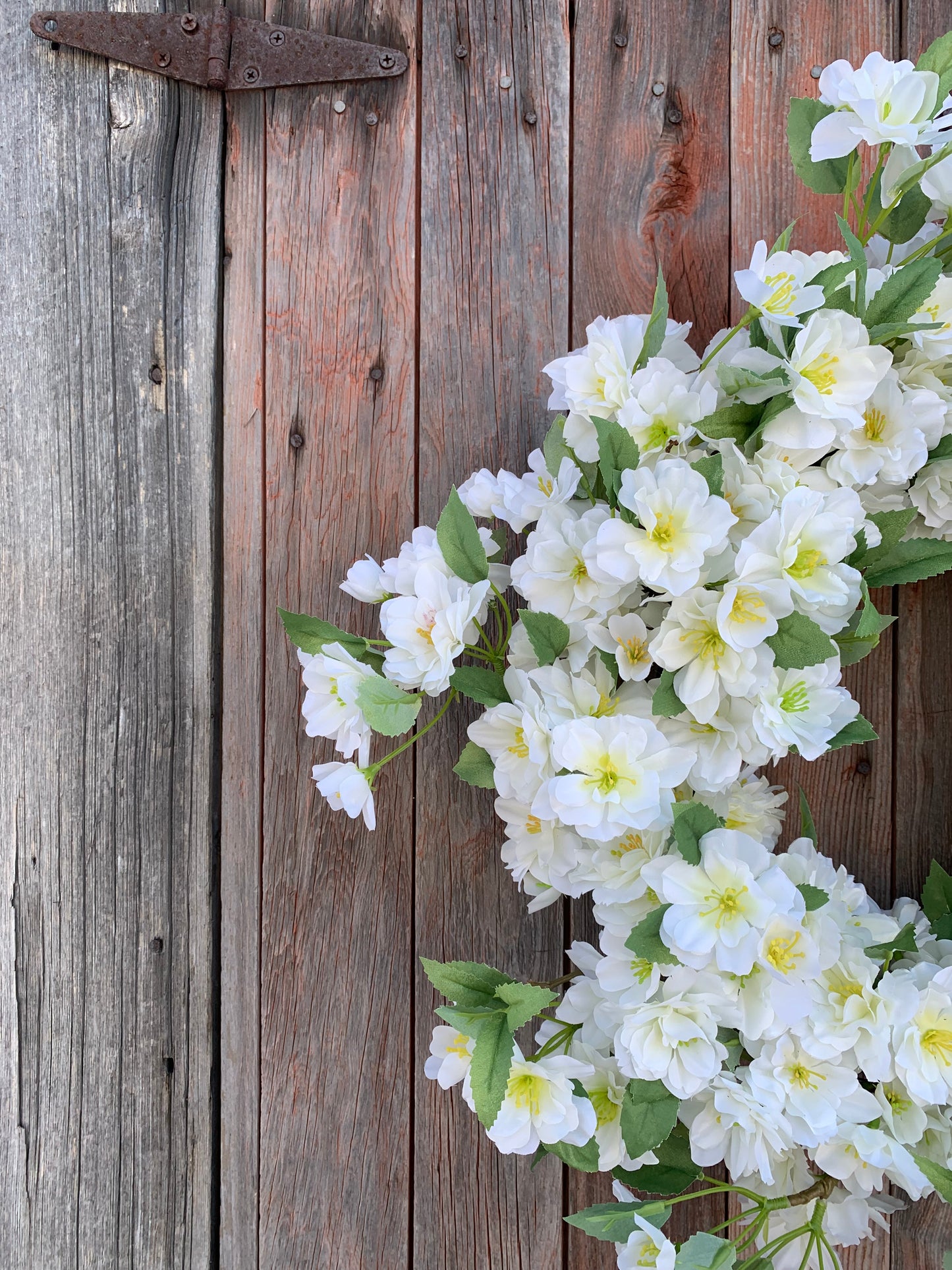 White Cherry Blossom Wreath