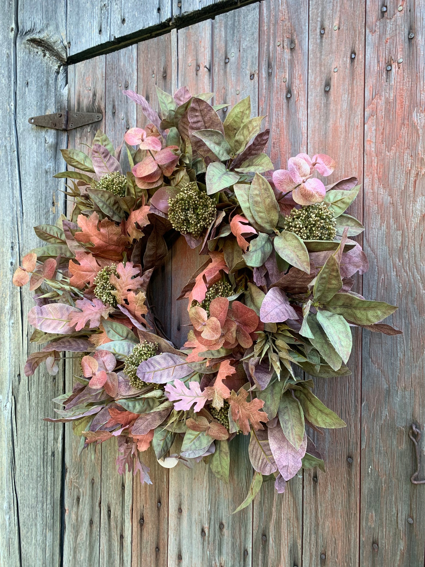 Croton and Oak Leaf Wreath