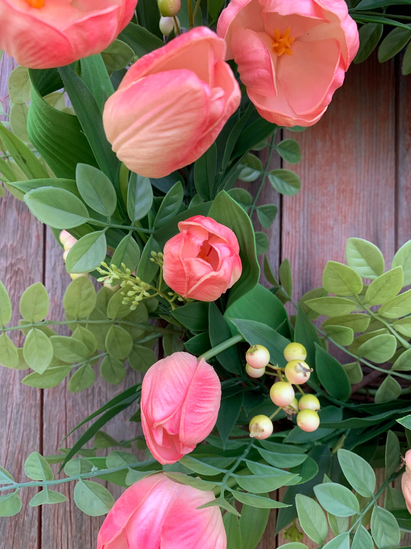 Peach Tulip Wreath